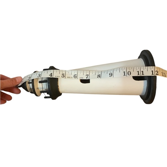 White & Black 12 inch Wooden Lighthouse Figurine - Picture 6 of 6